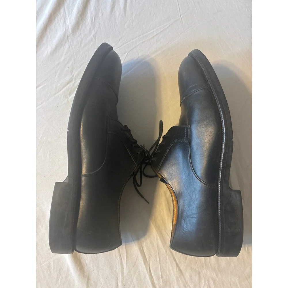 Bruno Magli Gore-Tex Cap Toe Oxford Mens Black Leather Dress Shoes Italy Good
